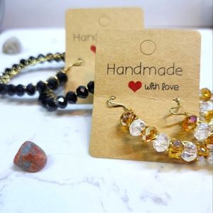 Handmade crystal hoops